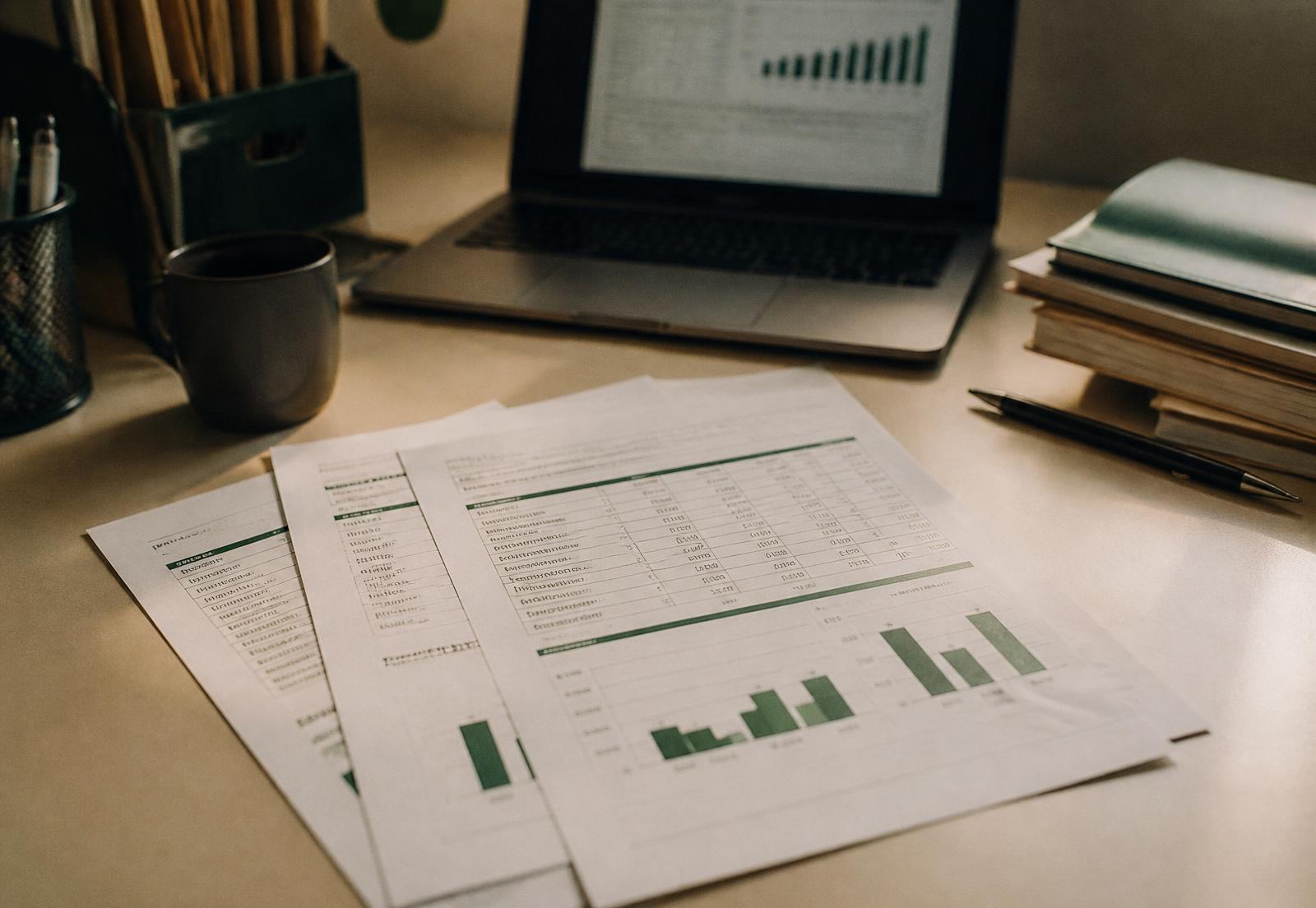 Peer-group benchmark report pages showing financial performance ratio tables